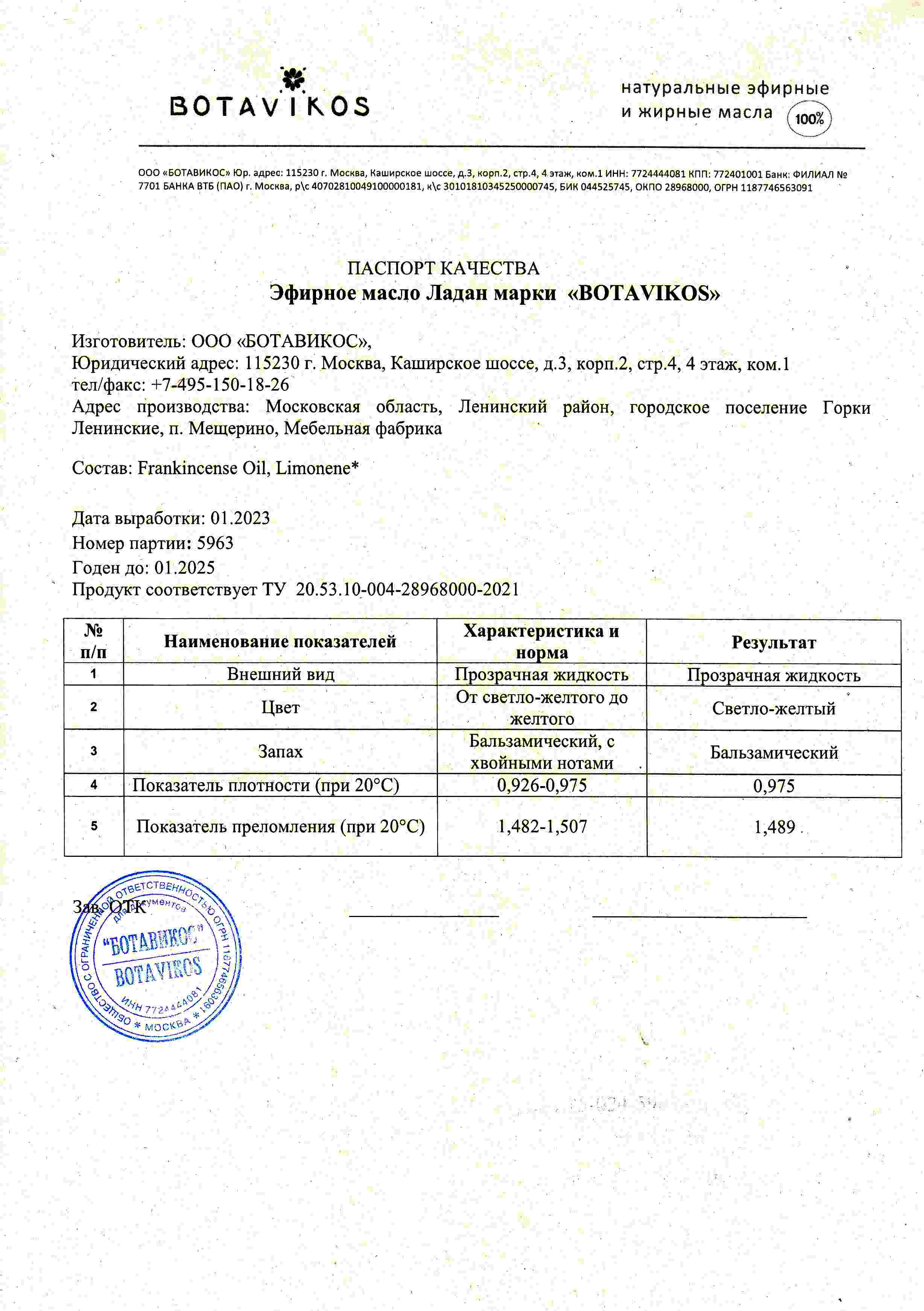 Паспорт №012023